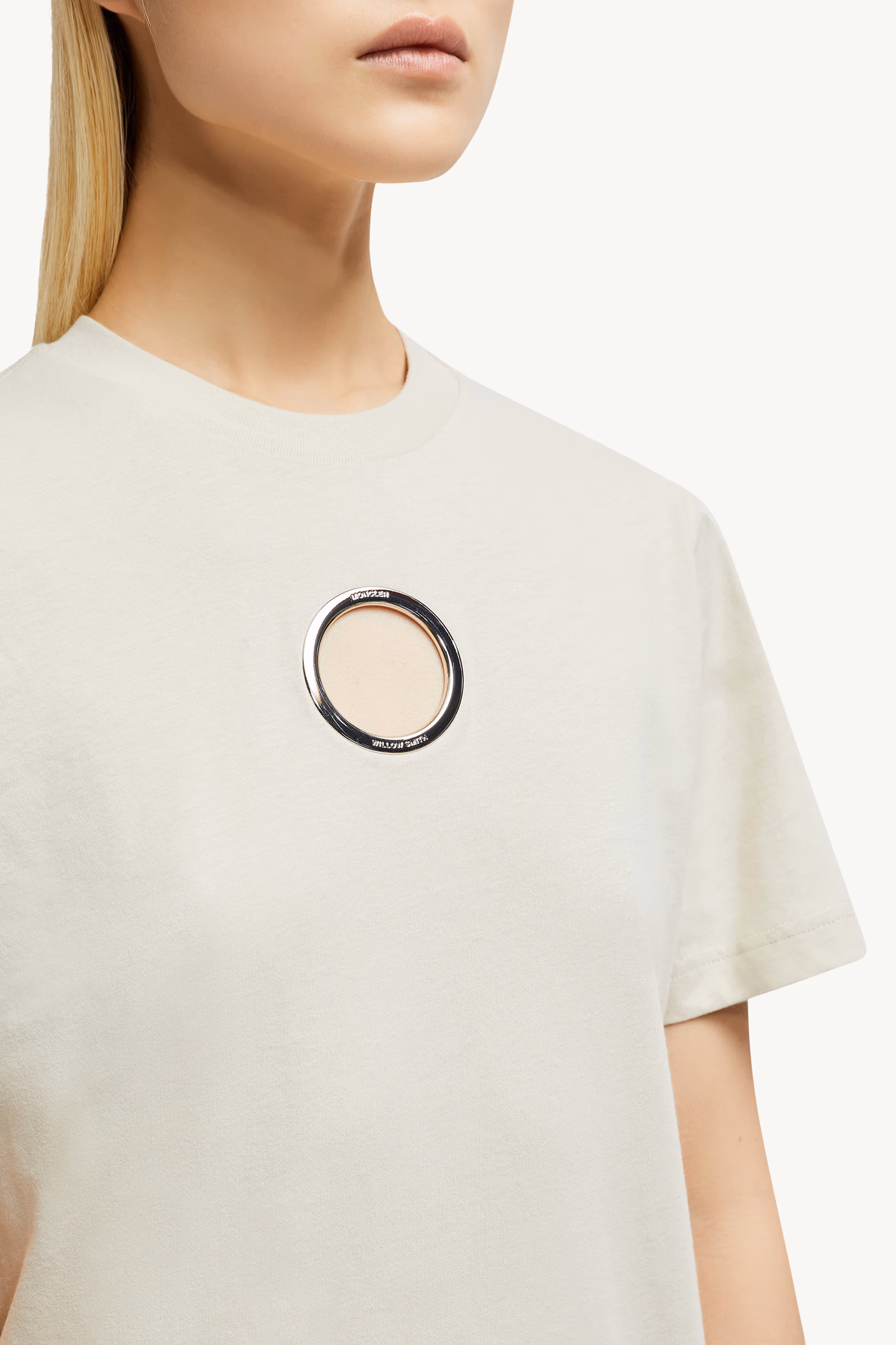 T-shirt en coton à œillet Moncler x Willow Smith Femmes Blanc Ivoire Moncler 6
